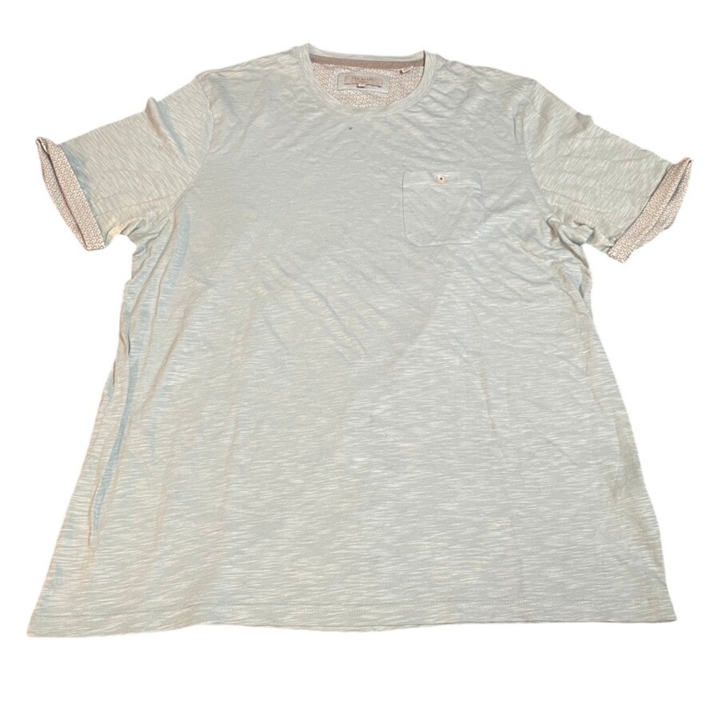 Ted Baker London Men's Light Blue Tonal Stripe Pocket T Shirt Size 6